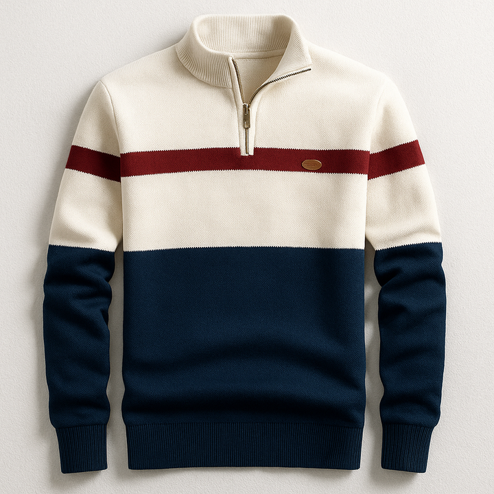 Elston | Bawełniany Sweter Quarter-Zip