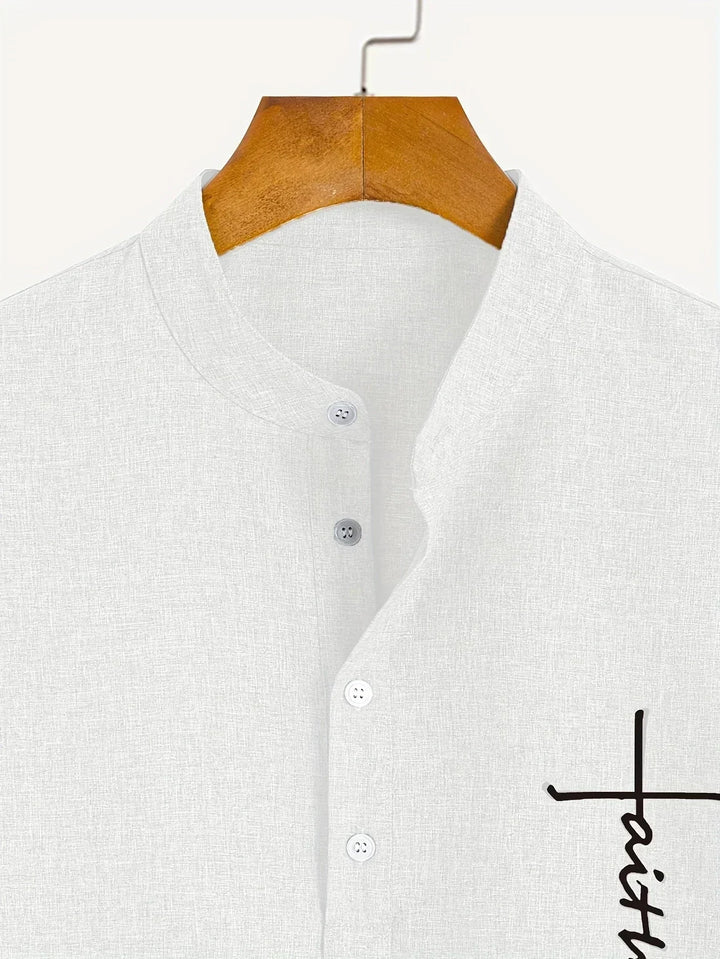 Leblanc™ | Elegancka koszula z krótkim rękawem i stójką