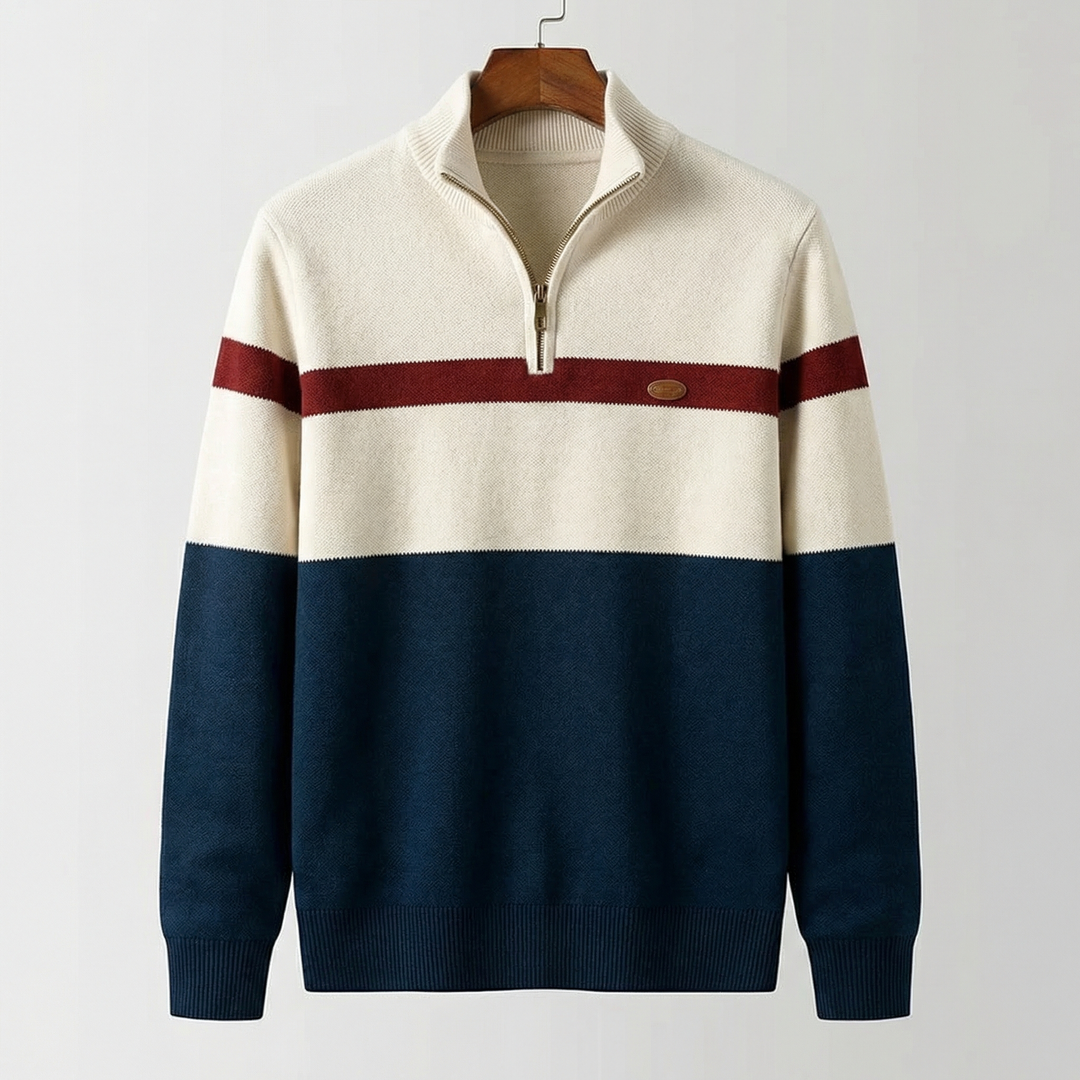 Elston | Bawełniany Sweter Quarter-Zip
